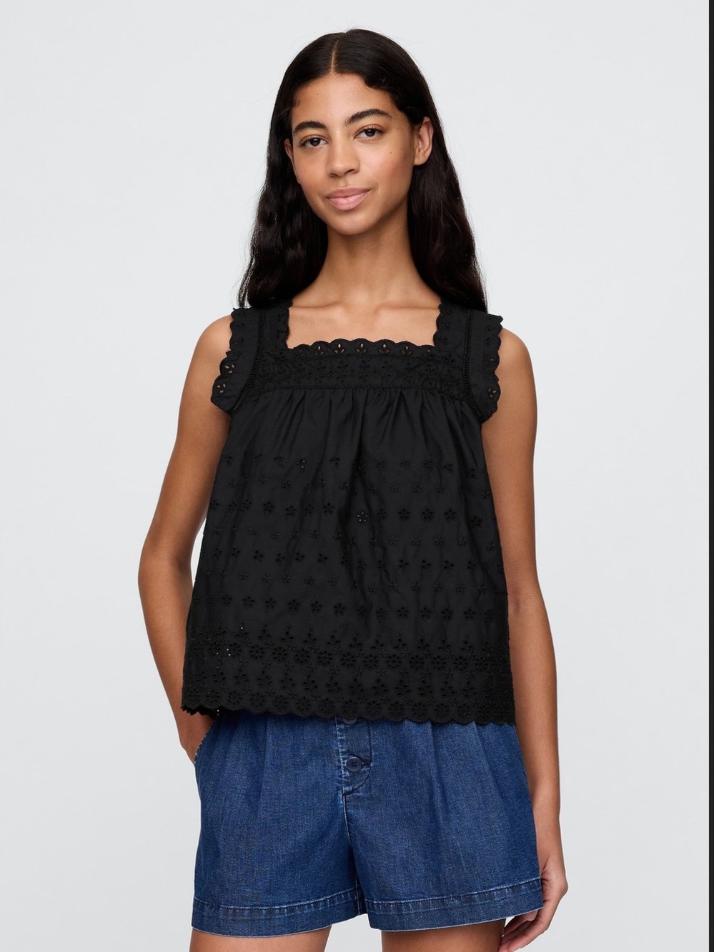 Eyelet Top by Gap X Doen L Black